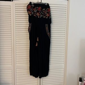 American Eagle flare legged strapless romper